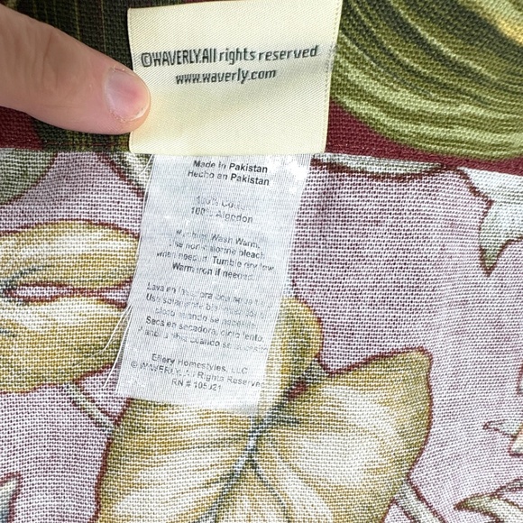 shower curtain WAVERLY cotton 70x72 traditional floral tropical multicolor - Picture 7 of 12